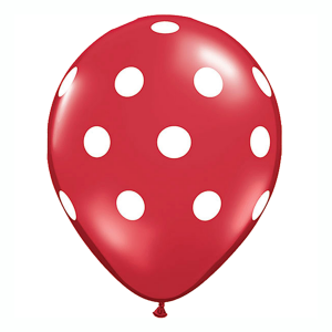 11″ Polka Dot Red Balloons100 pcs